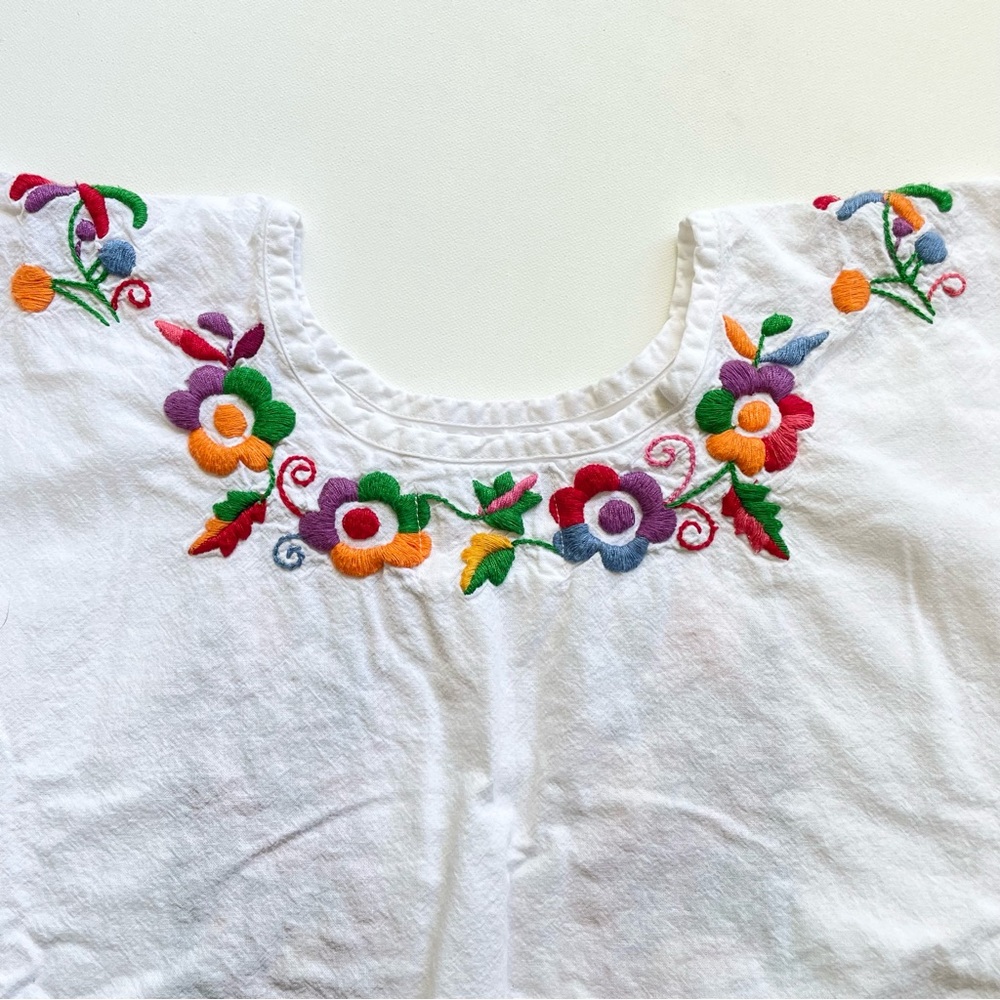 Peek Toddler Girls Embroidered Floral Tunic Dress Cotton Boho XS 2/3 - Picture 6 of 7